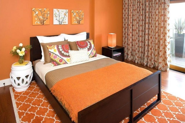 رنگ نارنجی برای انتخاب رنگ اتاق خواب بزرگسالان