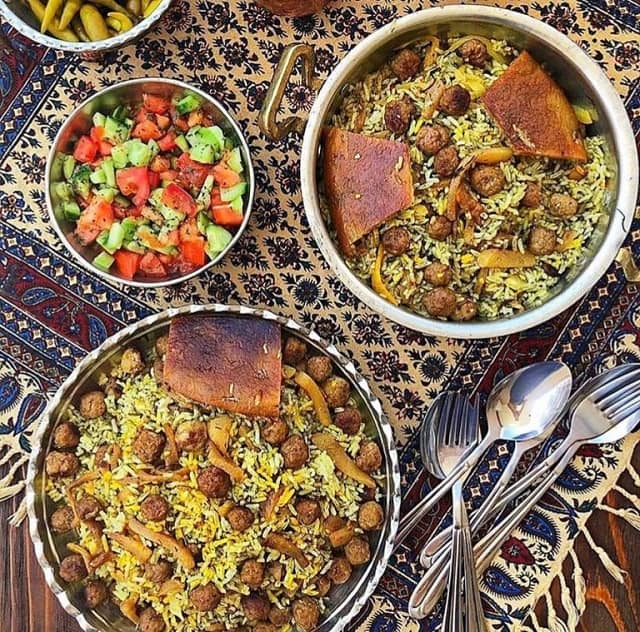 کلم پلوی شیرازی خوشمزه