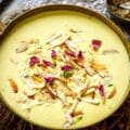2 طرز تهیه فرنی زعفرانی با آرد برنج یا نشاسته ذرت + فیلم آموزش