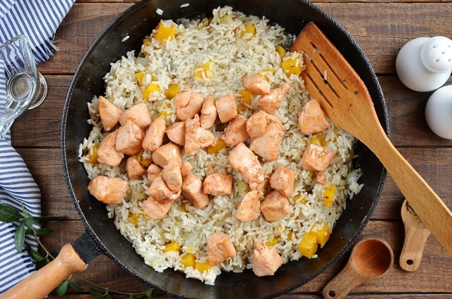 طرز تهیه کدو پلو با مرغ