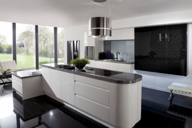 طراحی دکوراسیون آشپزخانه با رنگ خاکستری
