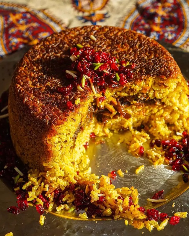 طرز تهیه ته چین گوشت و بادمجان + ترفند خشک و خمیر نشدن و خام نماندن