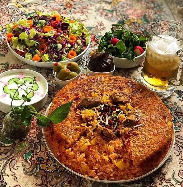 استانبولی پلو با لوبیاسبز و گوشت