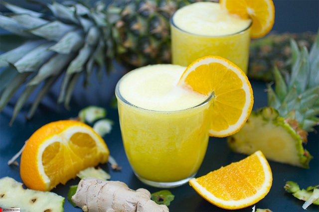 طرز تهیه آب آناناس و پرتقال