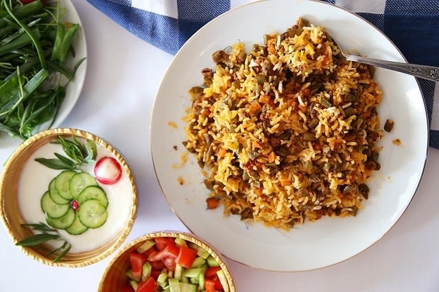 طرز تهیه لوبیا پلو از غذاهای نذری محرم و ماه رمضان