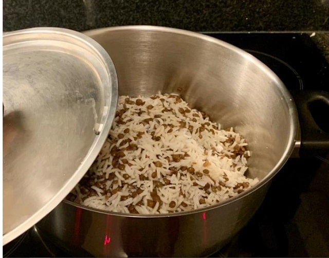 برنج را با عدس بپزید