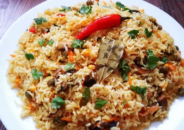 طرز پخت برنج سبزیجات هندی