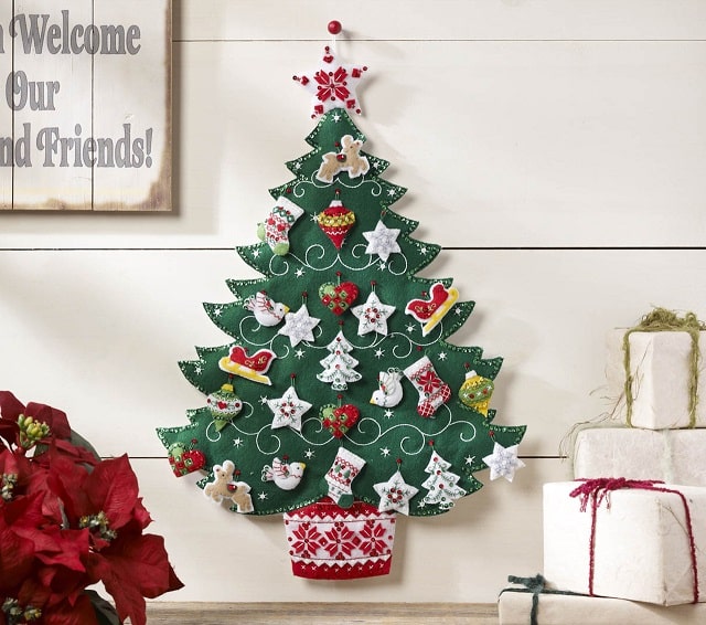 با نمد درخت کریسمس درست کنید