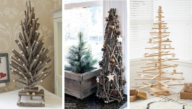از چوب برای ساخت درخت کریسمس استفاده کنید