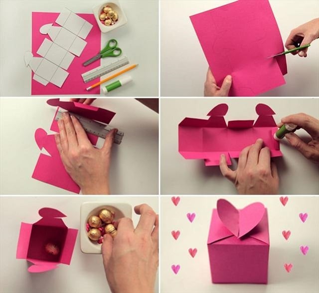 درست کردن باکس درب قلبی یک ایده جذاب برای تزئین هدیه ولنتاین