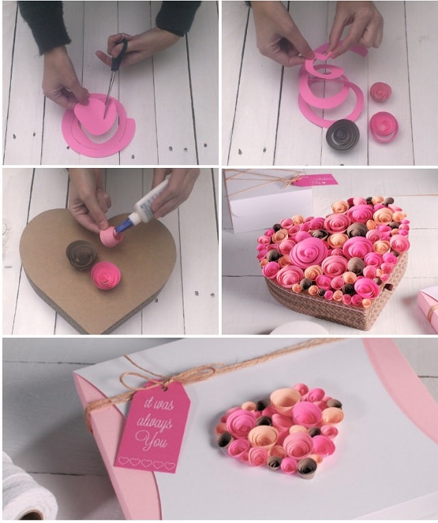 مراحل تزئین کادوی ولنتاین