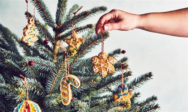 تزیین درخت کریسمس ارزان با بیسکویت