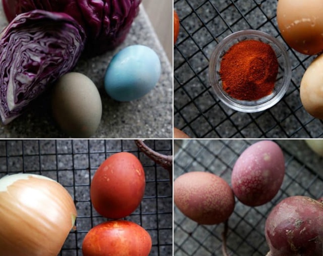 رنگ کردن تخم‌مرغ برای سفره هفت‌سین با کلم بنفش