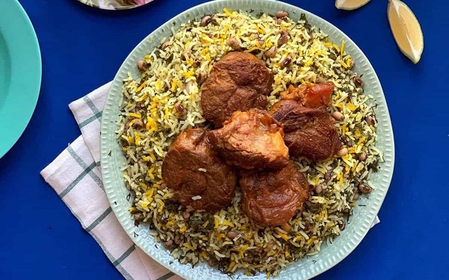 شوید لوبیا با گوشت قیمه برای شام عید