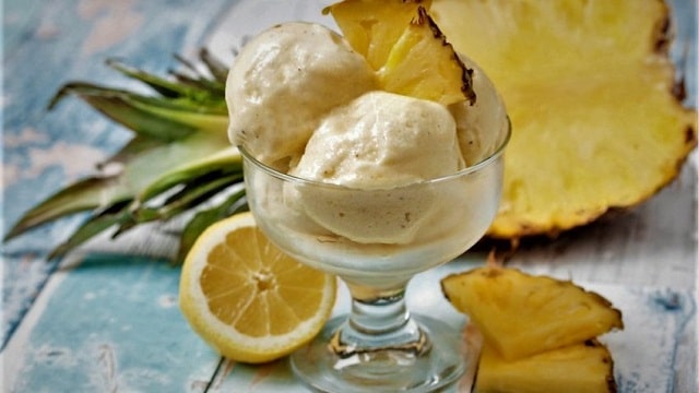 دسر بستنی با آناناس ساده و سریع