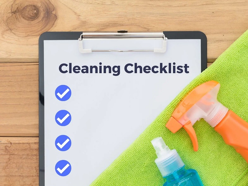 نمونه چک لیست نظافت منزل برای تمیز کردن قسمت های مختلف خانه