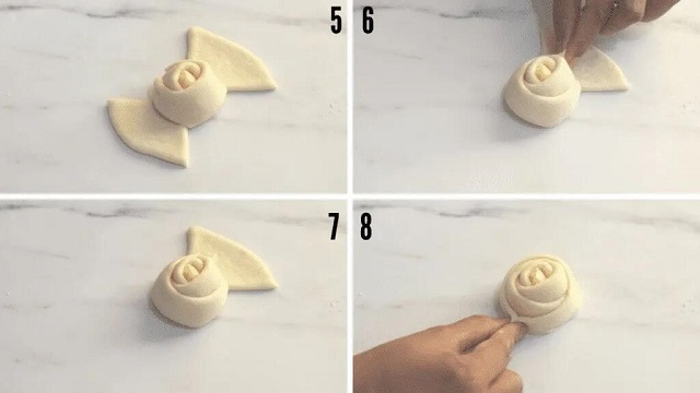 خمیر را به شکل گل درست کنید