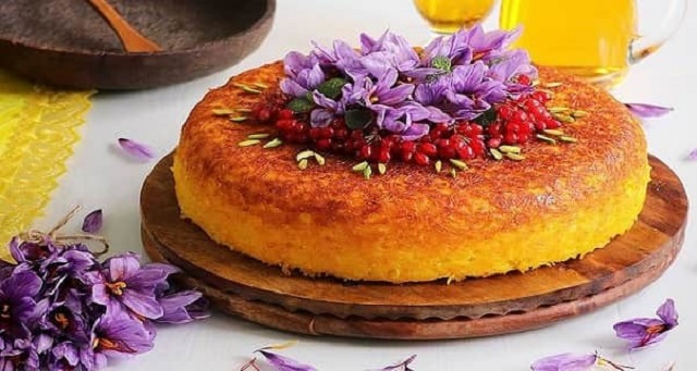 طرز تهیه ته چین لوبیا پلو در فر