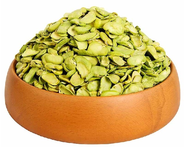 خشک کردن باقلا نصف شده بدون پوست