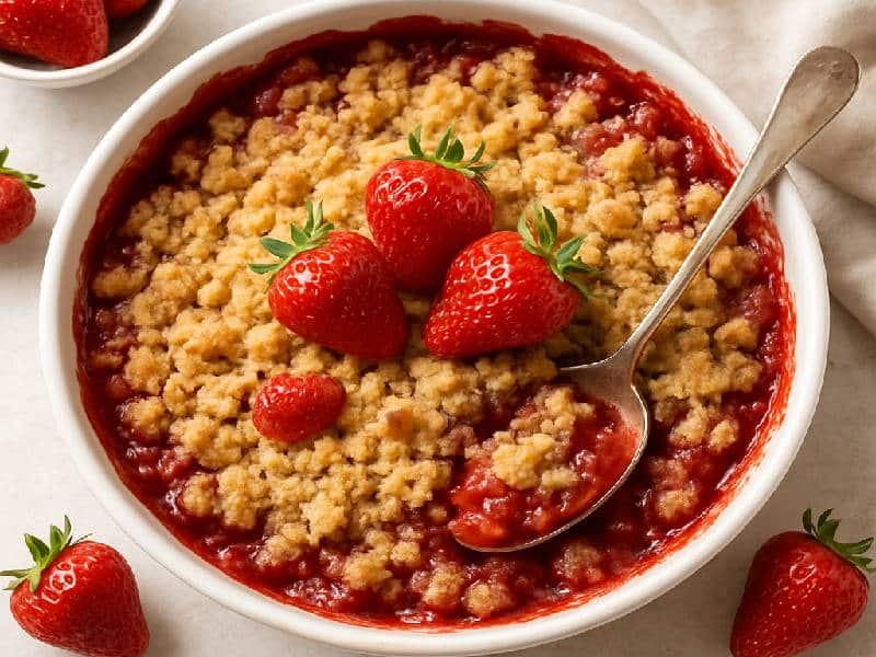 طرز تهیه کرامبل توت فرنگی