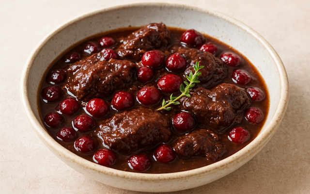 طرز تهیه خورش زغال اخته با گوشت تکه‌ ای در یک نگاه