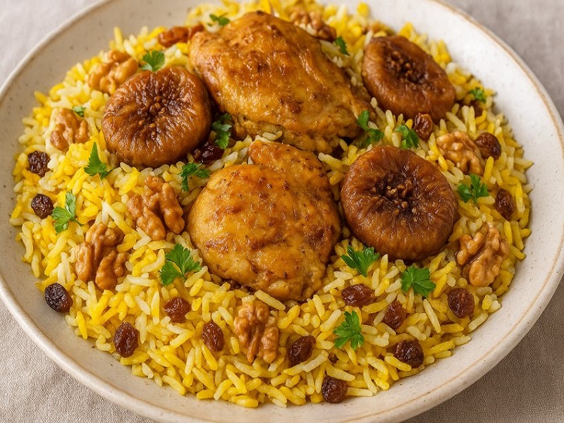 طرز تهیه انجیر پلو مجلسی با ۱۵ نکته طلایی برای طعم لذیذش