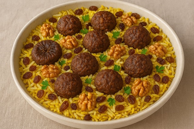 مراحل طرز تهیه انجیر پلو با مرغ