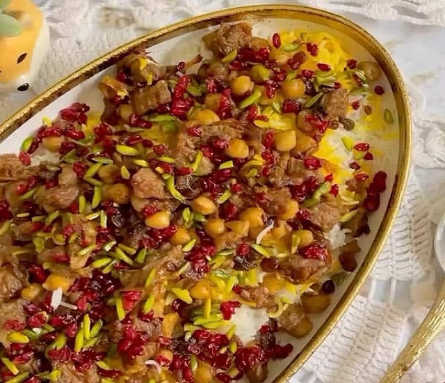 مراحل طرز تهیه نخود پلو عربی 