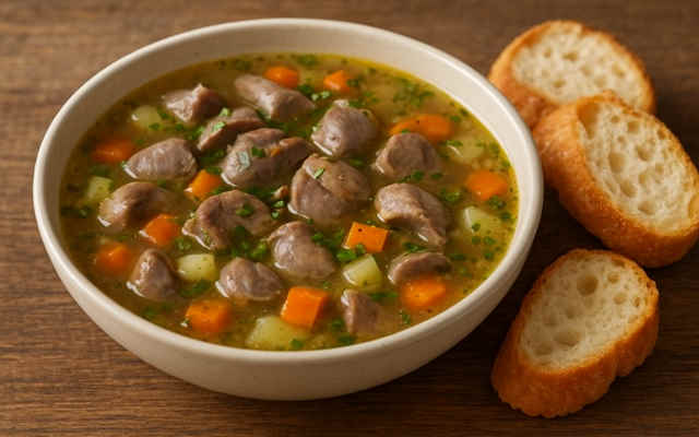 طرز تهیه سوپ سنگدان مرغ با ورمیشل در یک نگاه