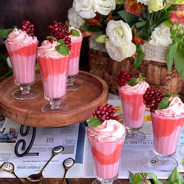 مراحل طرز تهیه موس انار شب یلدا مراحل طرز تهیه موس انار شب یلدا