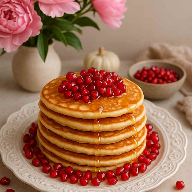 مراحل طرز تهیه پنکیک انار کلاسیک مراحل طرز تهیه پنکیک انار کلاسیک