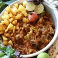 طرز تهیه خوراک سنگدان مرغ نرم و لذیذ با پیاز داغ و مخلفات دیگر