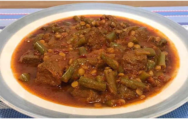 خورش لوبیا سبز با لپه