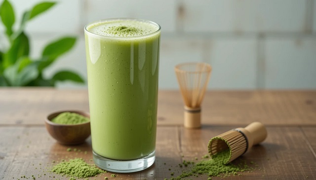 مراحل طرز تهیه میلک شیک ماچا گیاهی مخصوص وگان مراحل طرز تهیه میلک شیک ماچا گیاهی مخصوص وگان