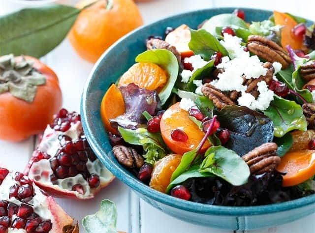 سالاد خرمالو و انار یکی از خوش‌طعم‌ترین سالادهای پاییزی