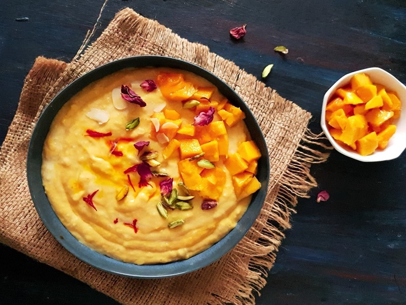 طرز تهیه فرنی انبه + 23 نکته آب ننداختن و گلوله نشدن فرنی انبه