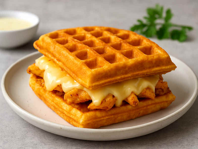 طرز تهیه ساندویچ وافل پنیری