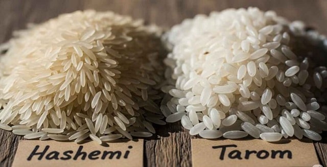تفاوت ظاهری برنج هاشمی و طارم