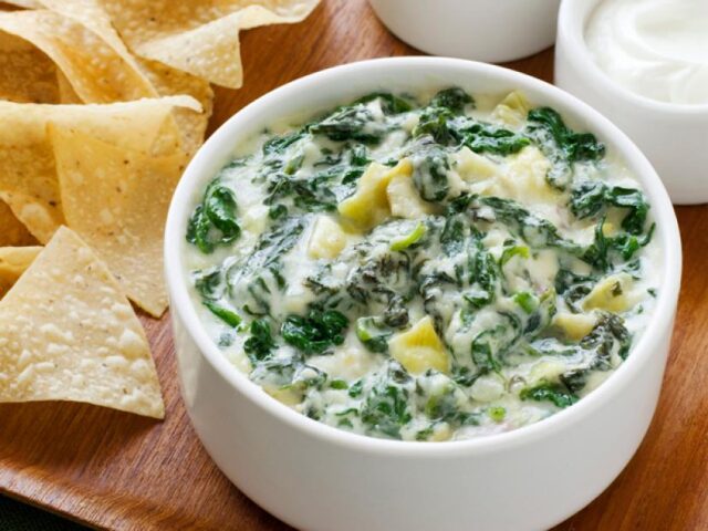 دیپ مرغ و اسفناج پنیری