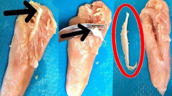 در آوردن رگ فیله مرغ با چنگال