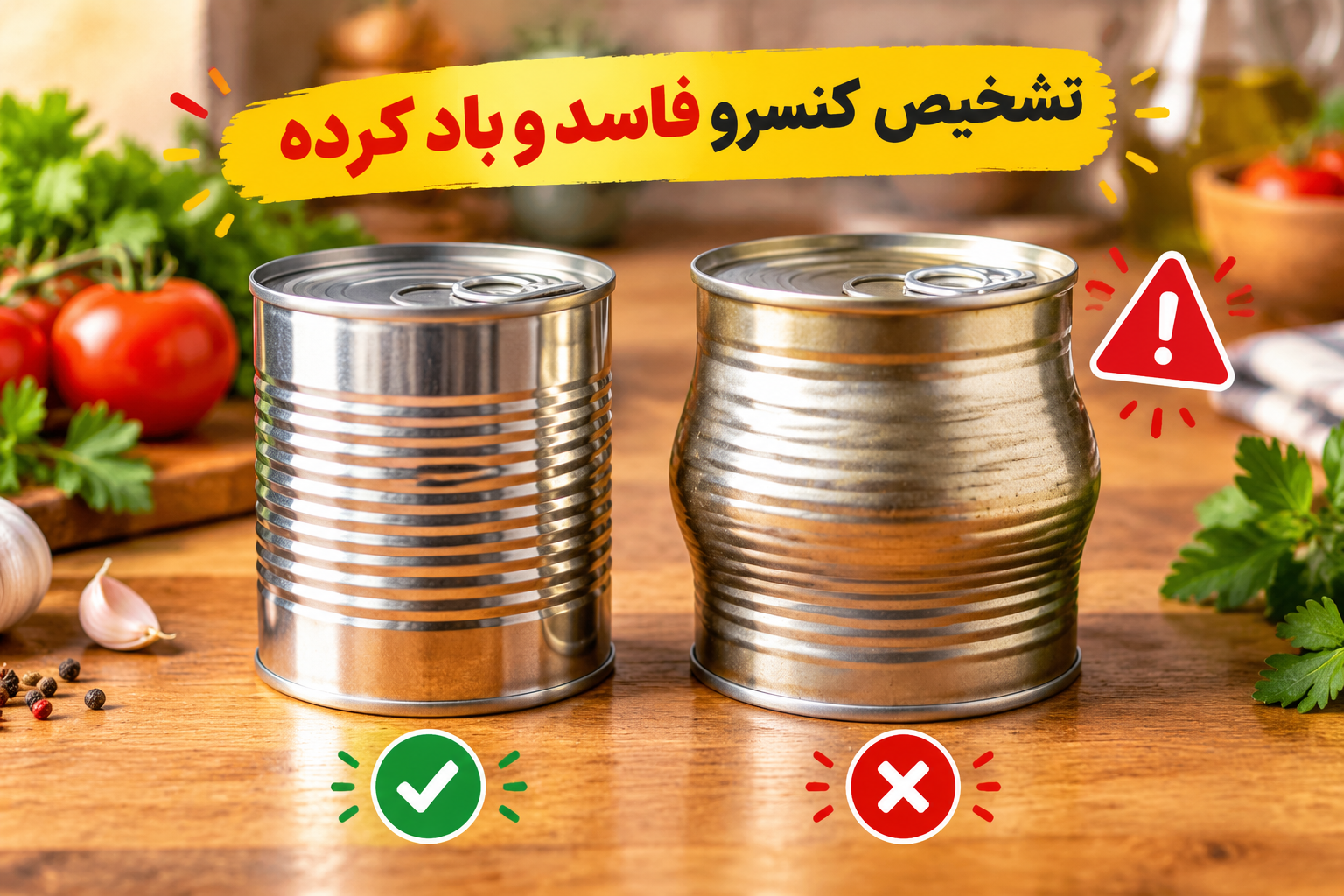 تشخیص کنسرو فاسد و بادکرده